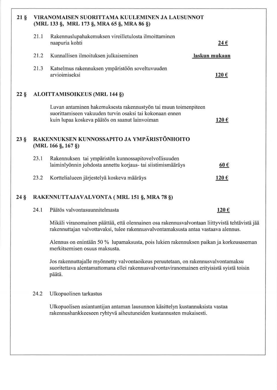 22 S ALOTTTAMTSOTKEUS (MRL 144 $) Luvan antaminen hakemuksesta rakennustyön tai muun toimenpiteen suorittamiseen vakuuden turvin osaksi tai kokonaan ennen kuin lupaa koskeva päätös on saanut