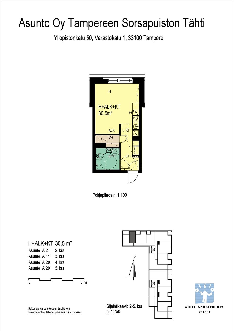 1:100 +A+ 30,5 m² Asunto A 2 2.