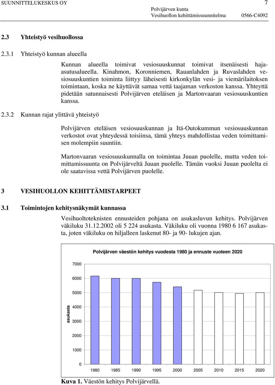 kanssa. Yhteyttä pidetään satunnaisesti Polvijärven eteläisen ja Martonvaaran vesiosuuskuntien kanssa. 2.3.