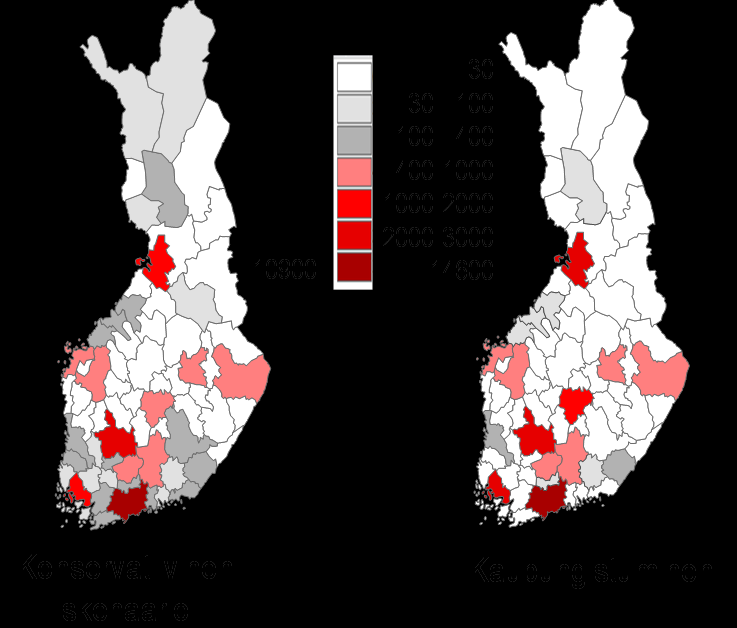 Skenaarioiden mukainen asuntotuotantotarve