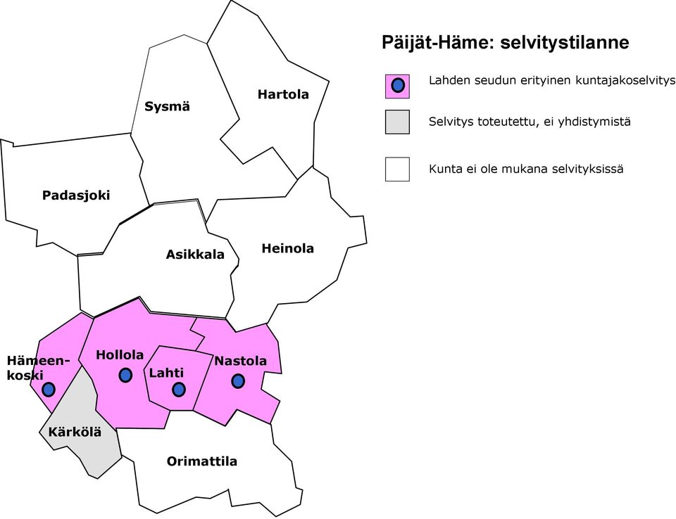 yhdistymistä Kunta ei ole mukana selvityksissä Padasjoki