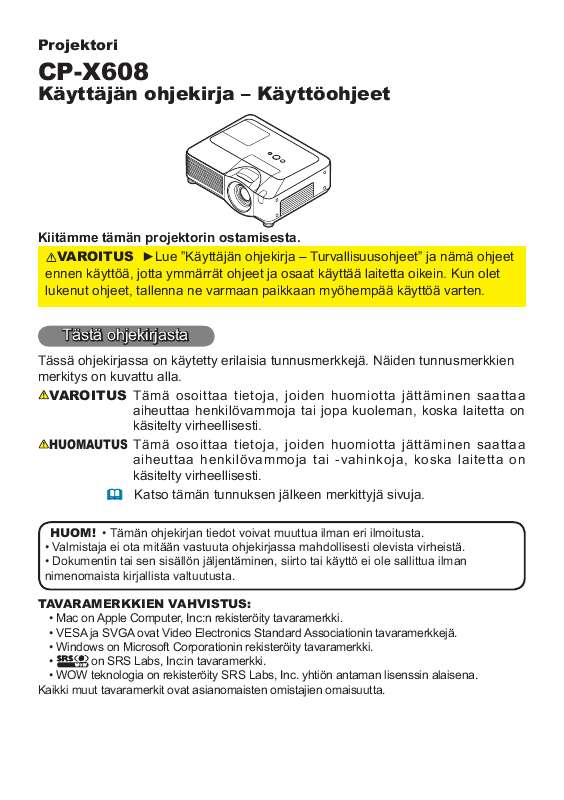 Löydät kysymyksiisi vastaukset käyttöoppaasta ( tiedot, ohjearvot,