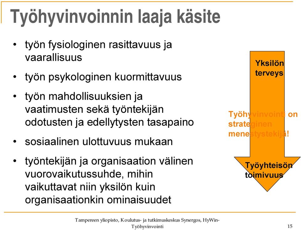 mukaan työntekijän ja organisaation välinen vuorovaikutussuhde, mihin vaikuttavat niin yksilön kuin