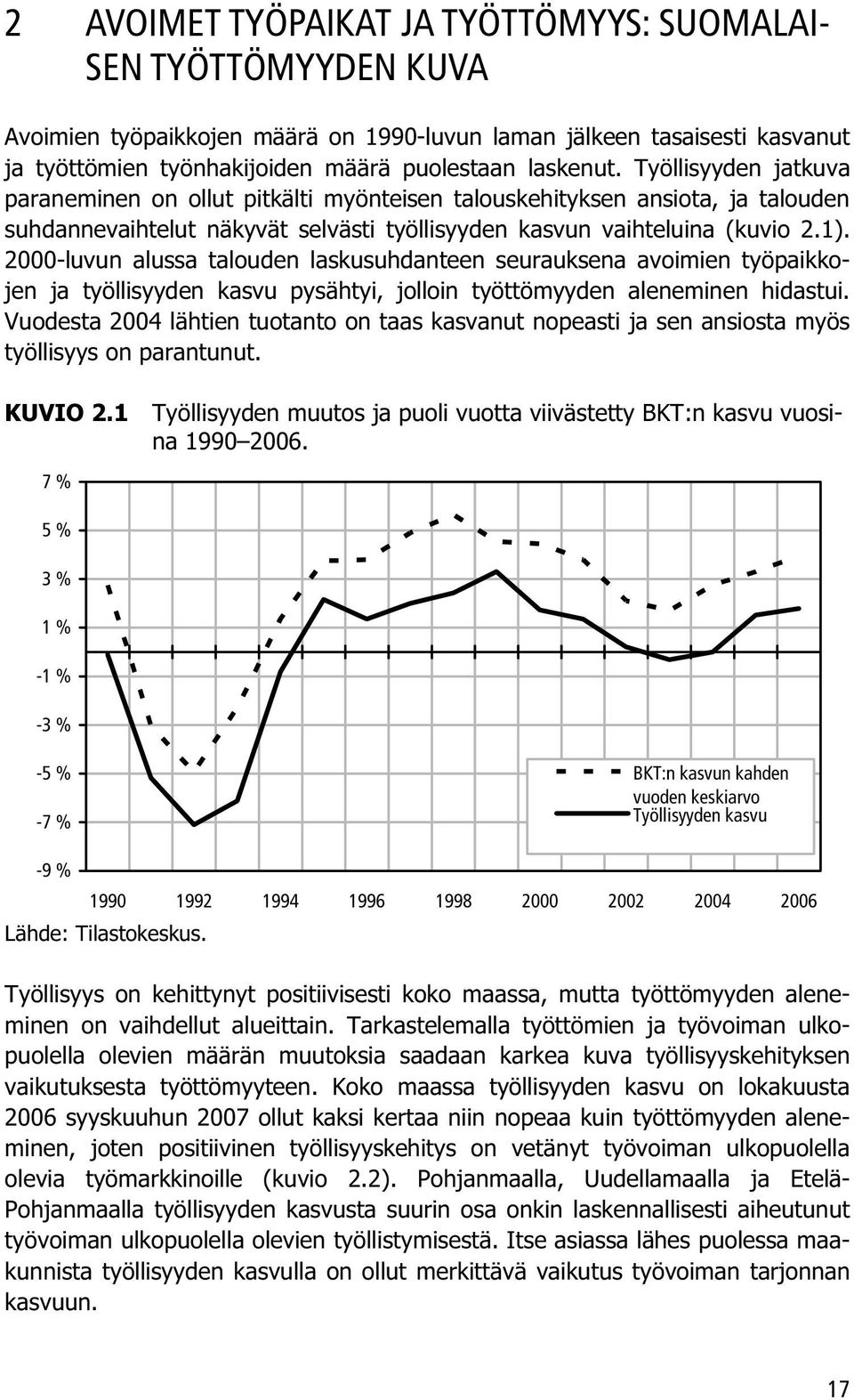 2000-luvun alussa talouden laskusuhdanteen seurauksena avoimien työpaikkojen ja työllisyyden kasvu pysähtyi, jolloin työttömyyden aleneminen hidastui.