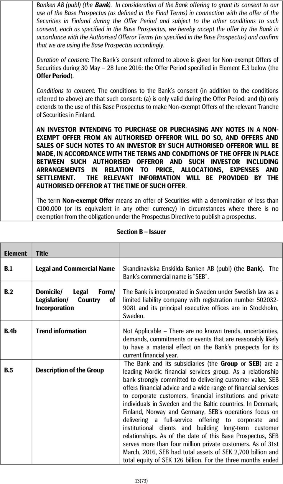 Period and subject to the other conditions to such consent, each as specified in the Base Prospectus, we hereby accept the offer by the Bank in accordance with the Authorised Offeror Terms (as