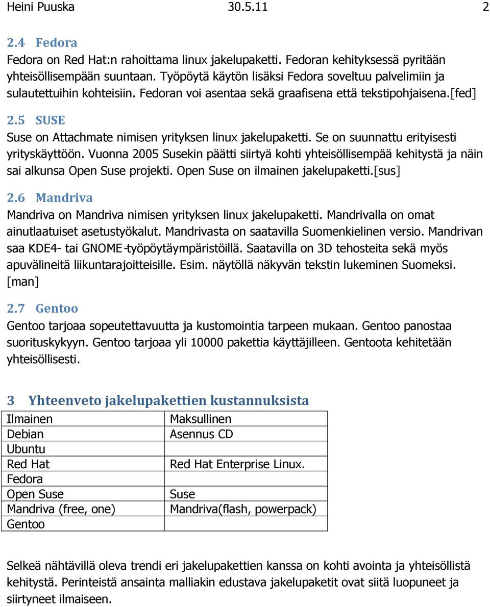 5 SUSE Suse on Attachmate nimisen yrityksen linux jakelupaketti. Se on suunnattu erityisesti yrityskäyttöön.
