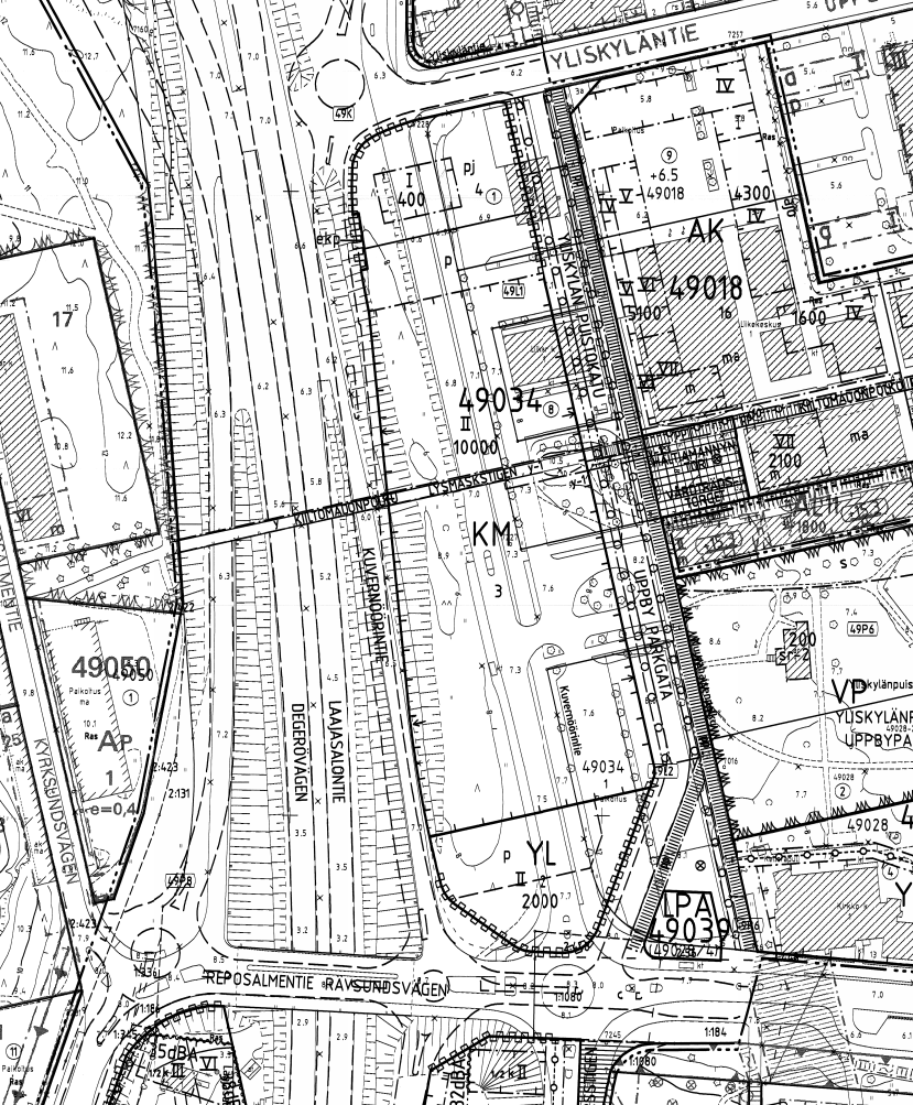 Muut käynnissä olevat suunnitelmat: Yliskylän kauppakeskus Korttelissa 49034 on liikerakennusten korttelialue, jolle saa sijoittaa vähittäistavaran suuryksikön ja joka on tarkoitettu kauppakeskusta