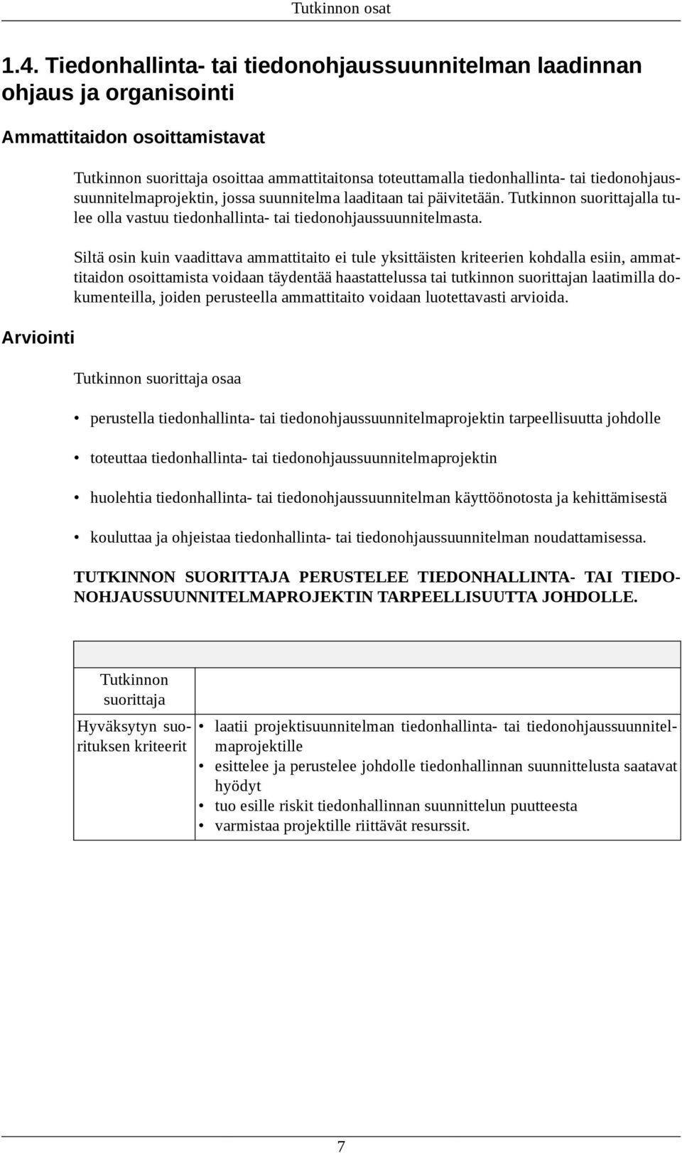 tiedonohjaussuunnitelmaprojektin, jossa suunnitelma laaditaan tai päivitetään. lla tulee olla vastuu tiedonhallinta- tai tiedonohjaussuunnitelmasta.