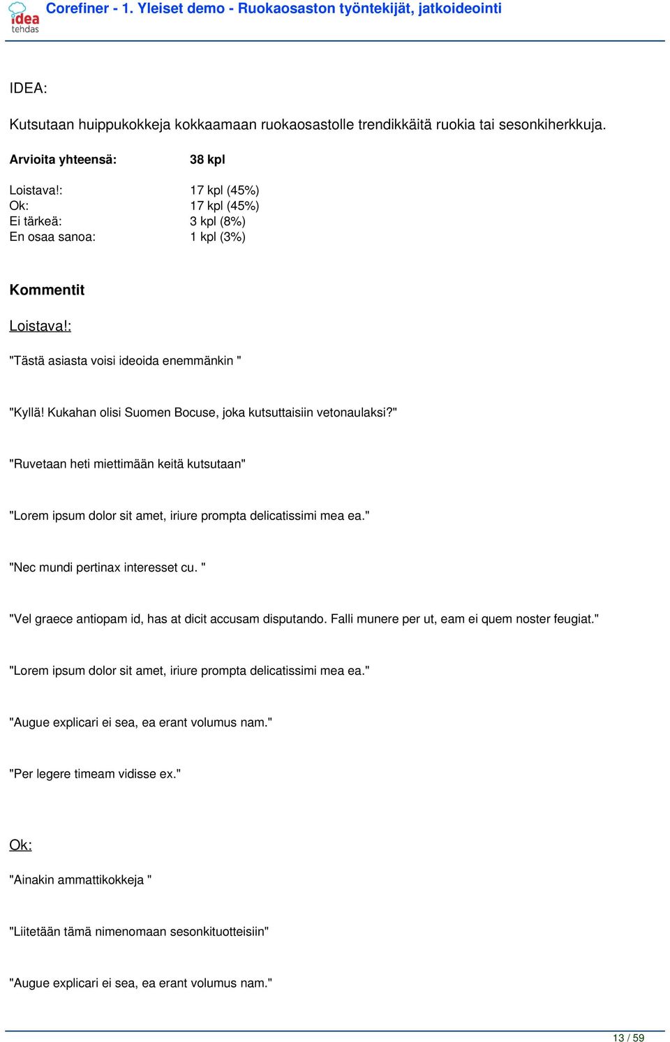 Kukahan olisi Suomen Bocuse, joka kutsuttaisiin vetonaulaksi?" "Ruvetaan heti miettimään keitä kutsutaan" "Nec mundi pertinax interesset cu.