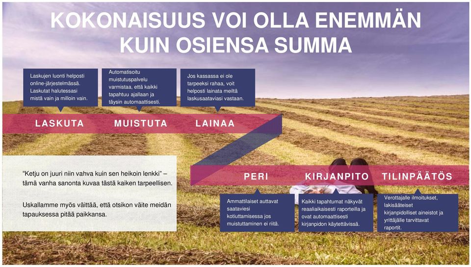 LASKUTA MUISTUTA LAINAA Ketju on juuri niin vahva kuin sen heikoin lenkki tämä vanha sanonta kuvaa tästä kaiken tarpeellisen.