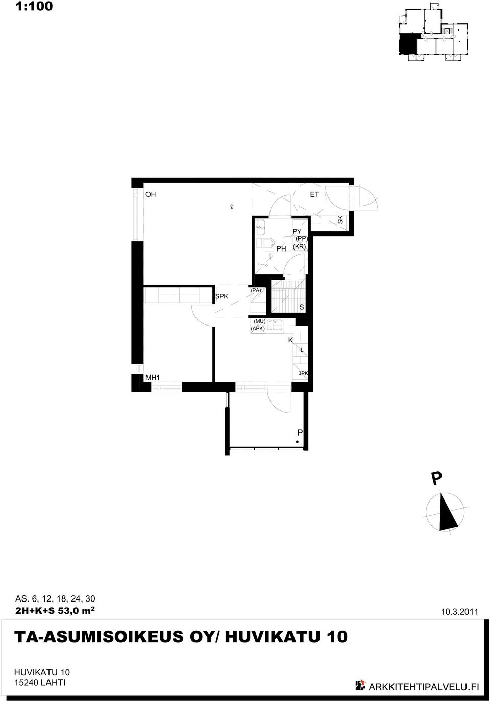 KERROSAA 250mm: 397,0 m 2 AS.