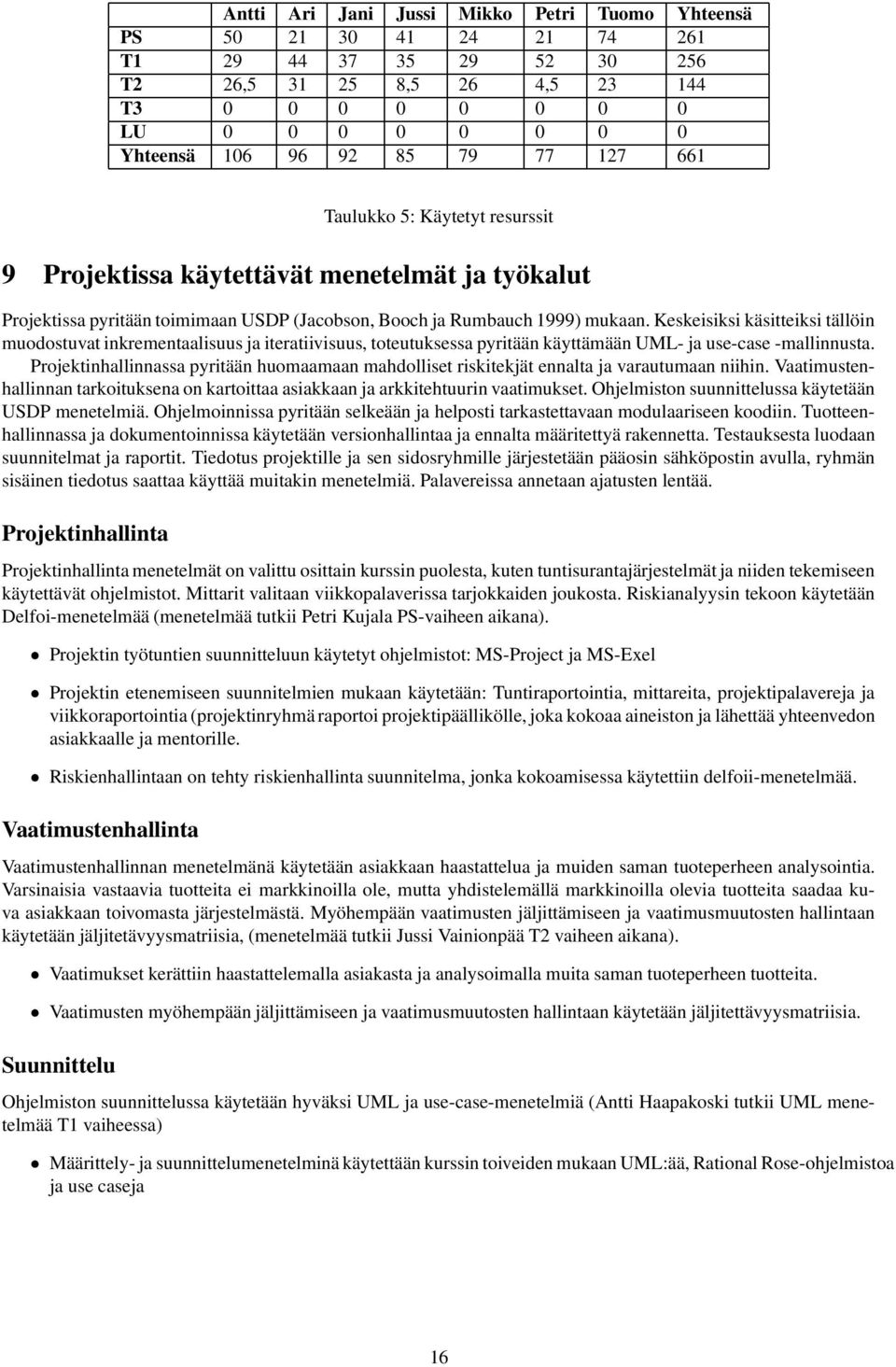 Keskeisiksi käsitteiksi tällöin muodostuvat inkrementaalisuus ja iteratiivisuus, toteutuksessa pyritään käyttämään UML- ja use-case -mallinnusta.