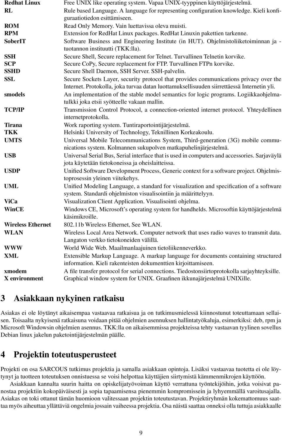 SoberIT Software Business and Engineering Institute (in HUT). Ohjelmistoliiketoiminnan ja - tuotannon instituutti (TKK:lla). SSH Secure Shell, Secure replacement for Telnet.