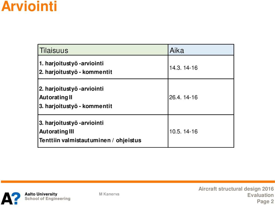 harjoitustyö -arviointi Autorating II 3.