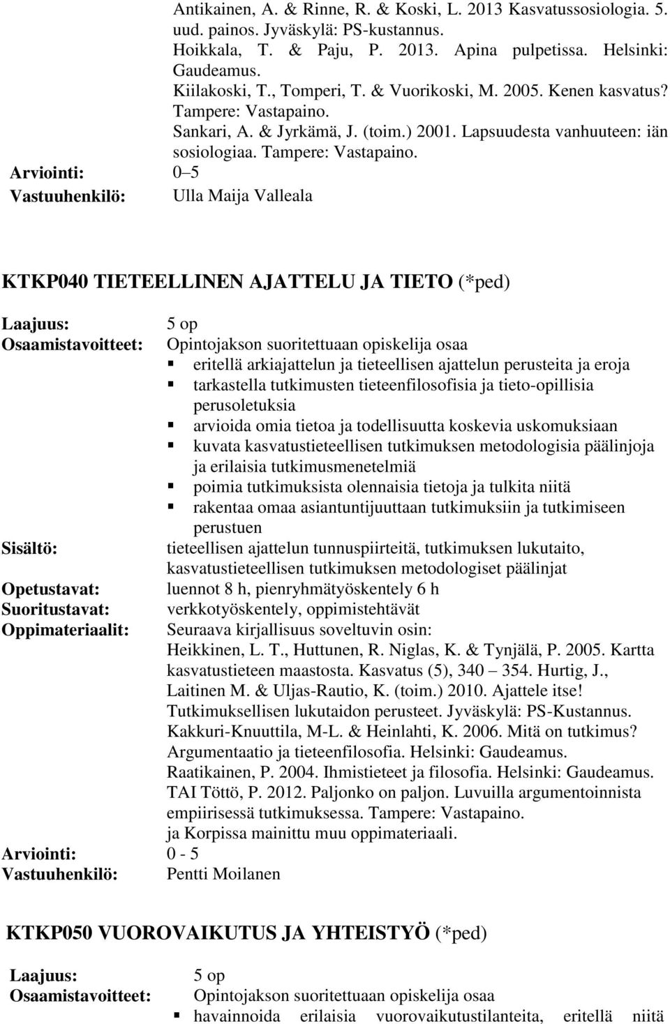 Sankari, A. & Jyrkämä, J. (toim.) 2001. Lapsuudesta vanhuuteen: iän sosiologiaa. Tampere: Vastapaino.