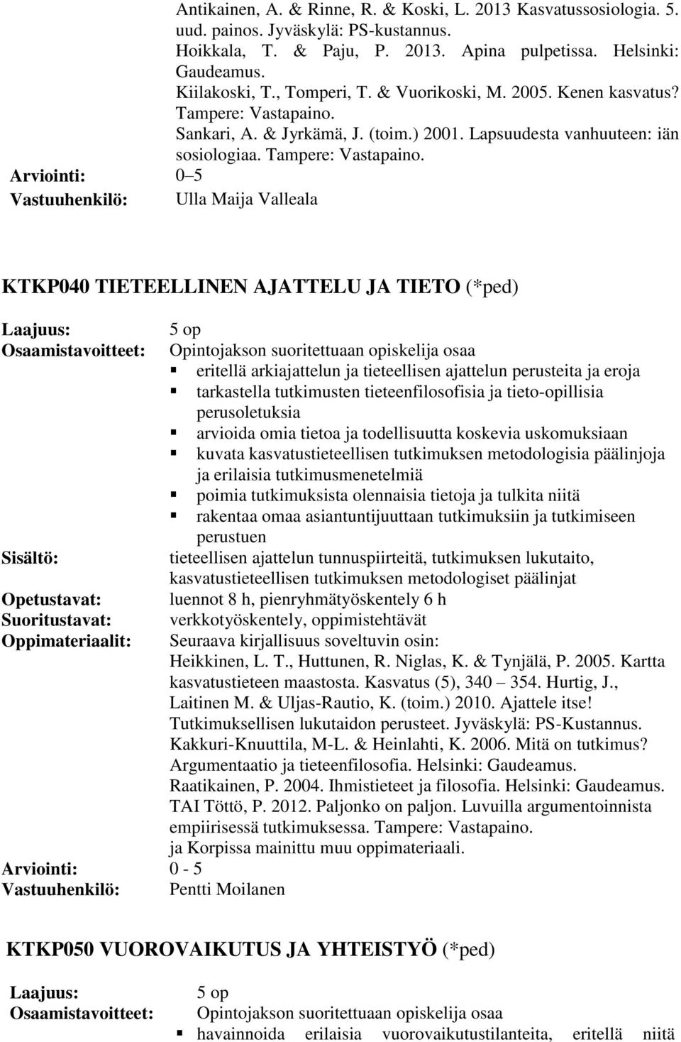 Sankari, A. & Jyrkämä, J. (toim.) 2001. Lapsuudesta vanhuuteen: iän sosiologiaa. Tampere: Vastapaino.