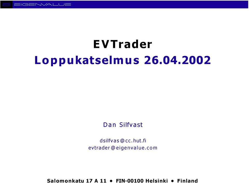 fi evtrader@ eigenvalue.