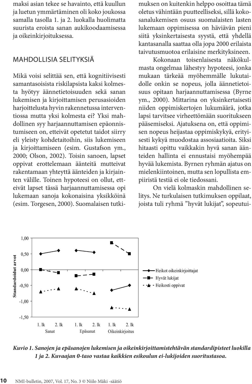 harjoittelusta hyvin rakennetussa interventiossa mutta yksi kolmesta ei?