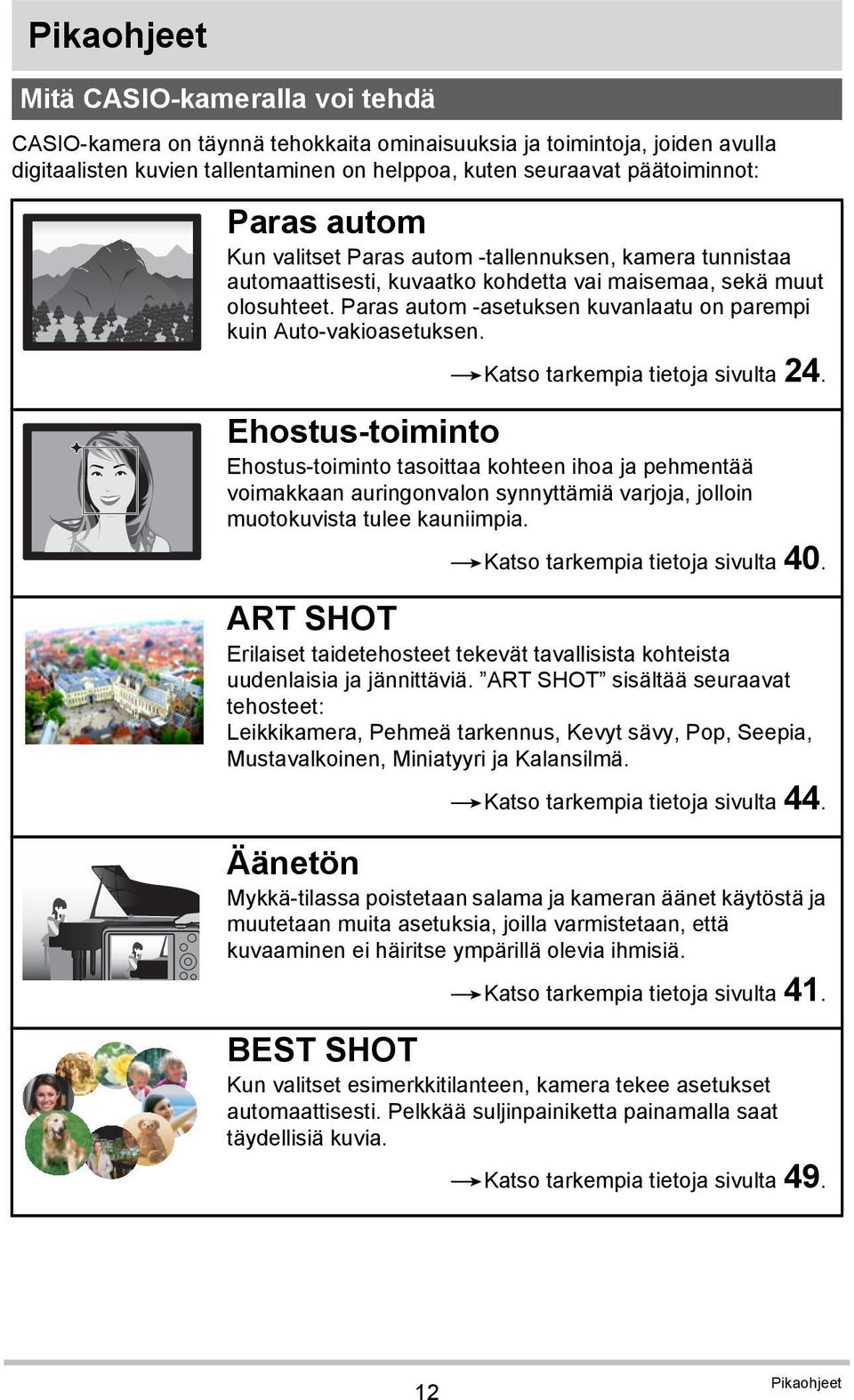 Paras autom -asetuksen kuvanlaatu on parempi kuin Auto-vakioasetuksen. *Katso tarkempia tietoja sivulta 24.