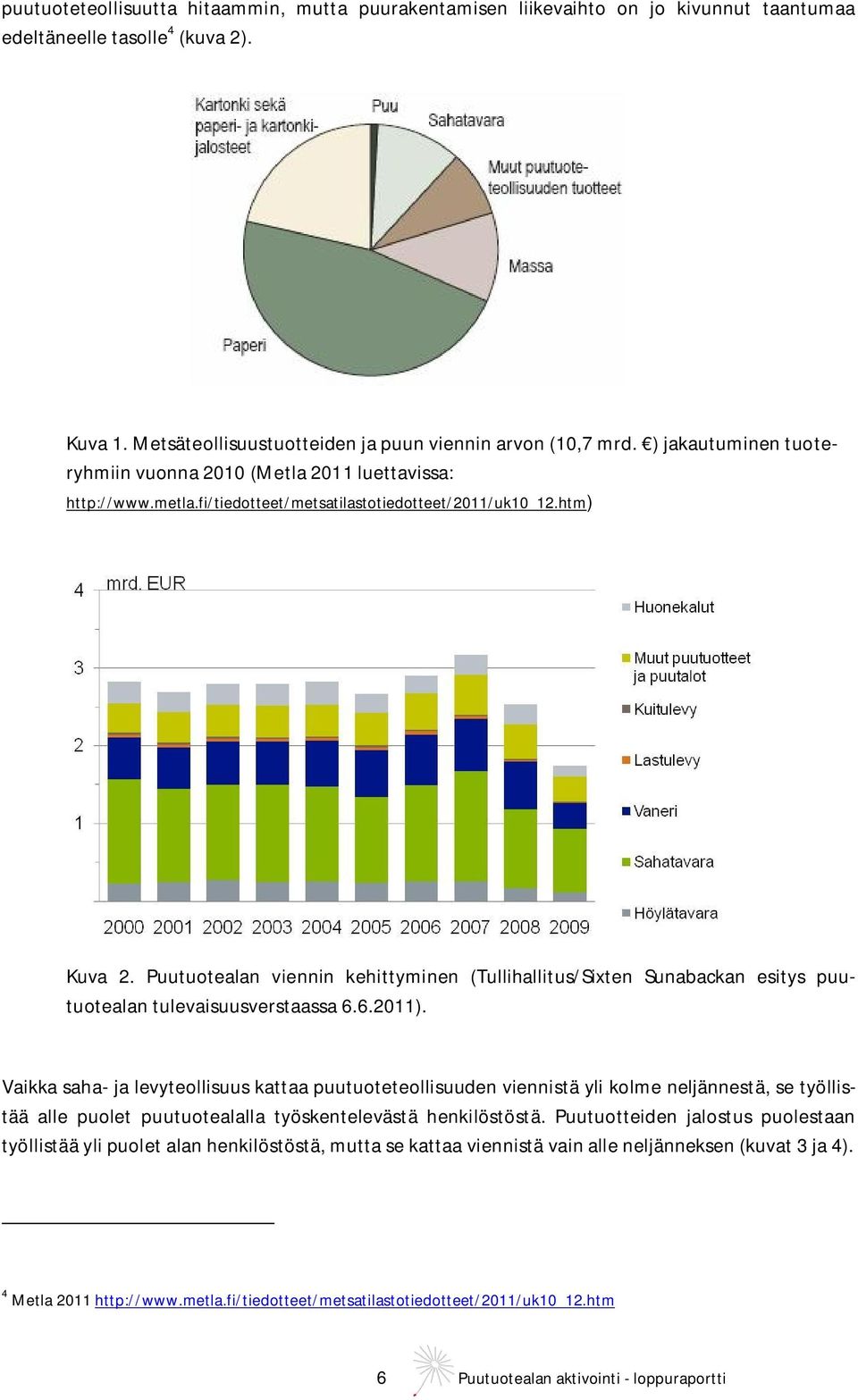 Puutuotealan viennin kehittyminen (Tullihallitus/Sixten Sunabackan esitys puutuotealan tulevaisuusverstaassa 6.6.2011).