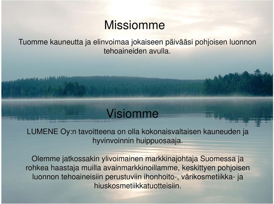 Olemme jatkossakin ylivoimainen markkinajohtaja Suomessa ja rohkea haastaja muilla avainmarkkinoillamme,