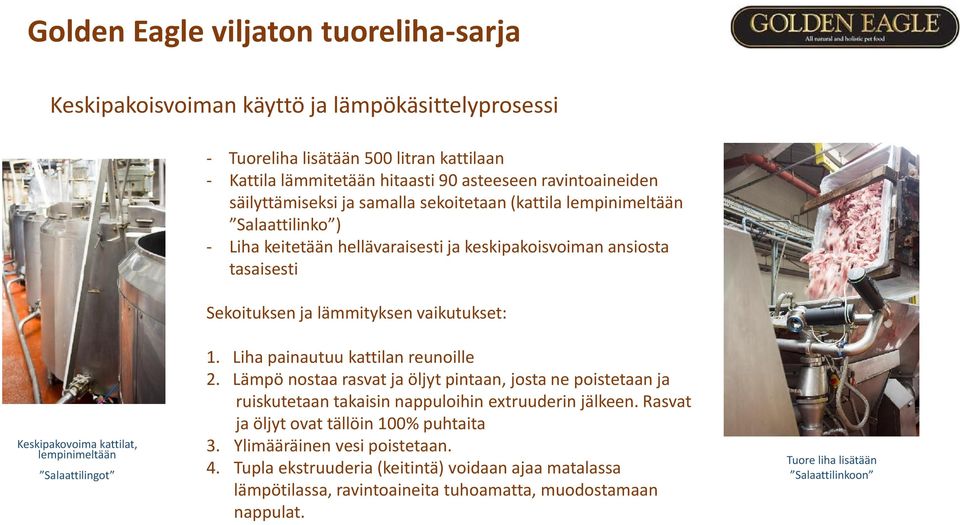 Keskipakovoima kattilat, lempinimeltään Salaattilingot 1. Liha painautuu kattilan reunoille 2.