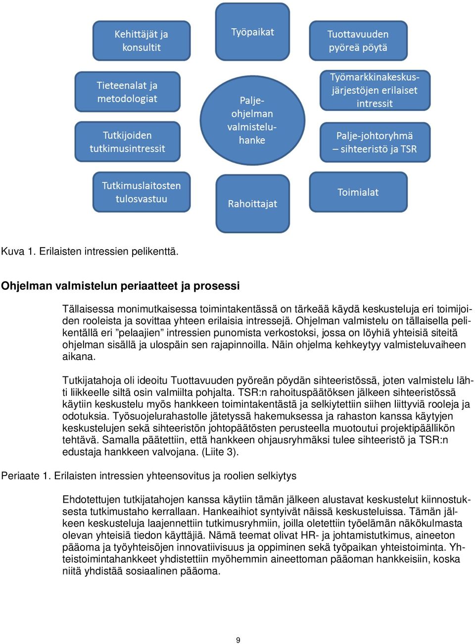 Ohjelman valmistelu on tällaisella pelikentällä eri pelaajien intressien punomista verkostoksi, jossa on löyhiä yhteisiä siteitä ohjelman sisällä ja ulospäin sen rajapinnoilla.