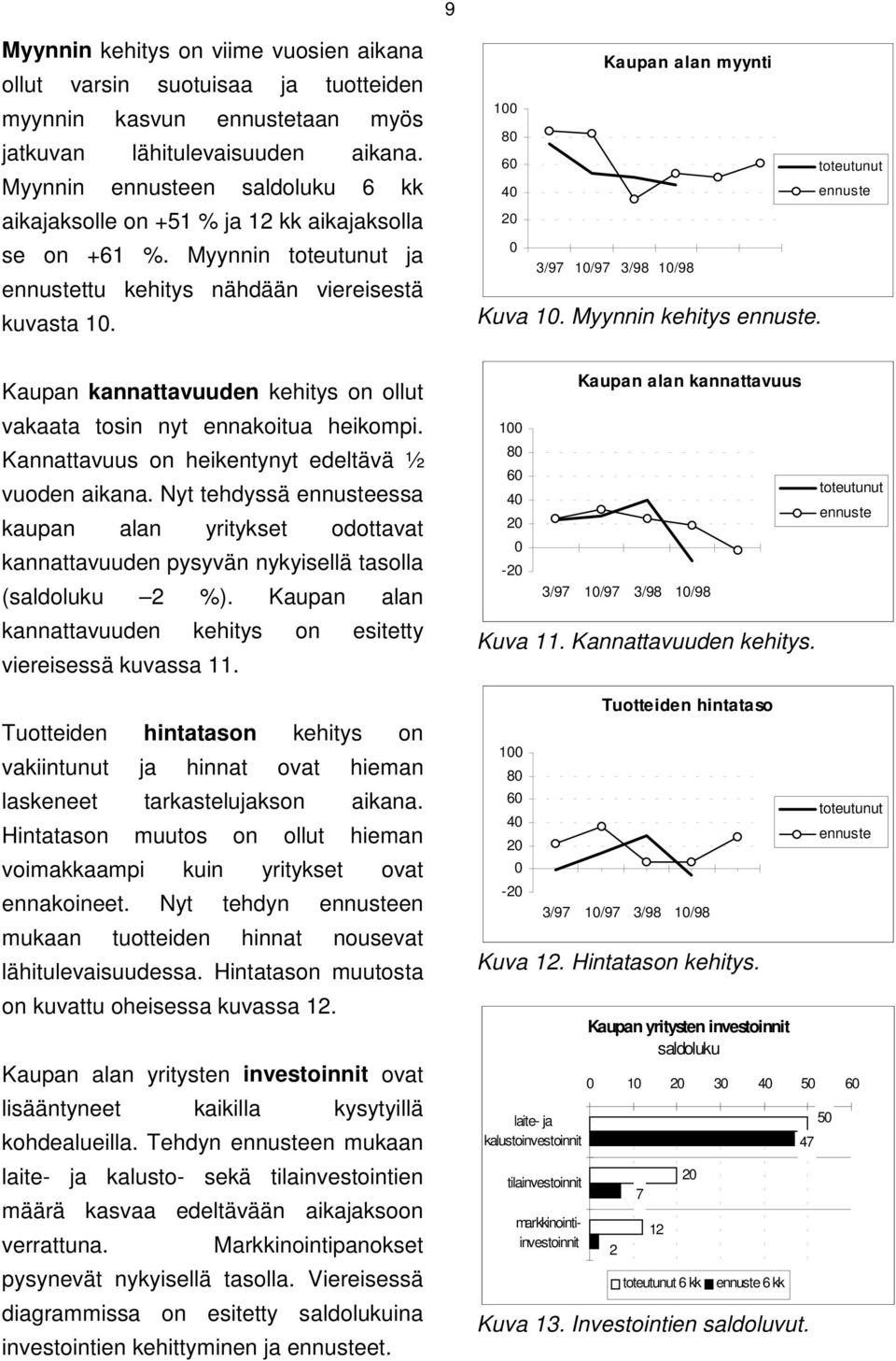 Kaupan kannattavuuden kehitys on ollut vakaata tosin nyt ennakoitua heikompi. Kannattavuus on heikentynyt edeltävä ½ vuoden aikana.