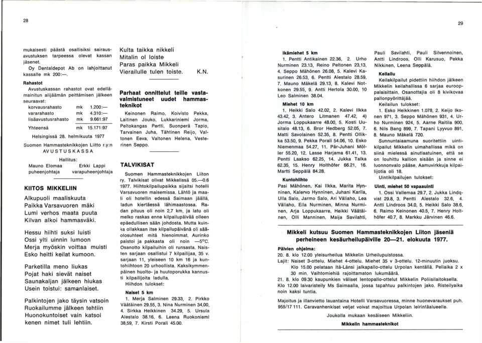 171 97 Helsingissä 28. helmikuuta 1977 Suomen Hammasteknikkojen Liitto r.