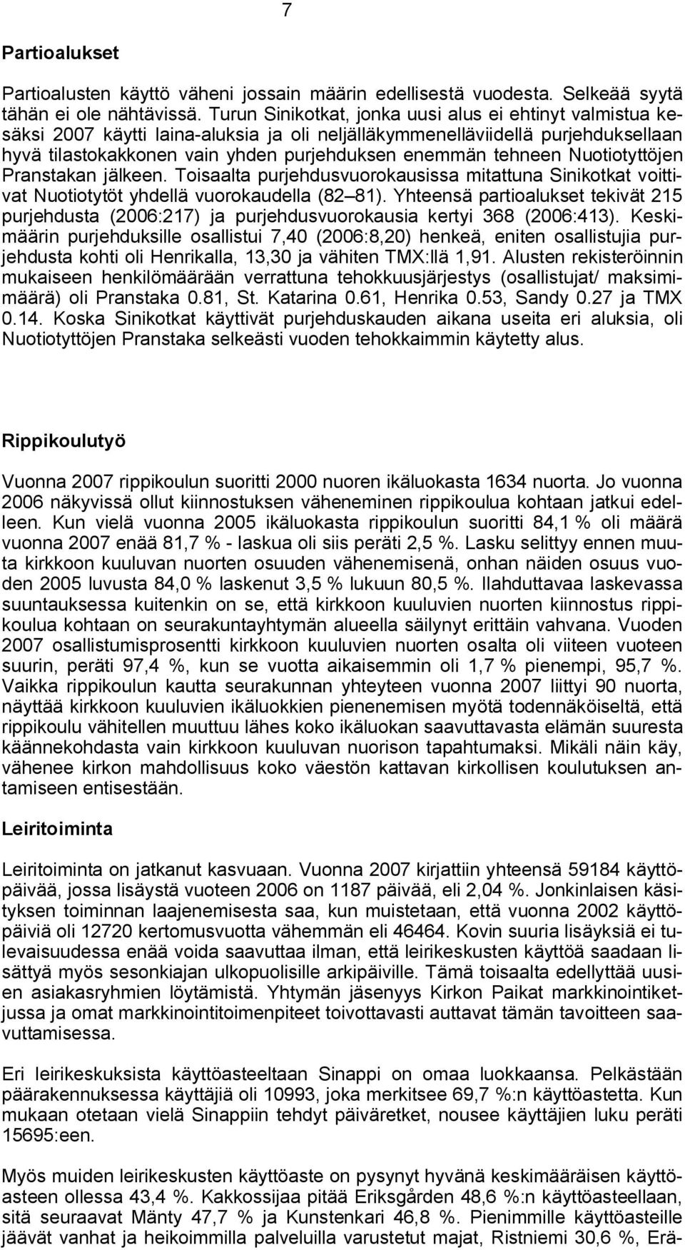 tehneen Nuotiotyttöjen Pranstakan jälkeen. Toisaalta purjehdusvuorokausissa mitattuna Sinikotkat voittivat Nuotiotytöt yhdellä vuorokaudella (82 81).