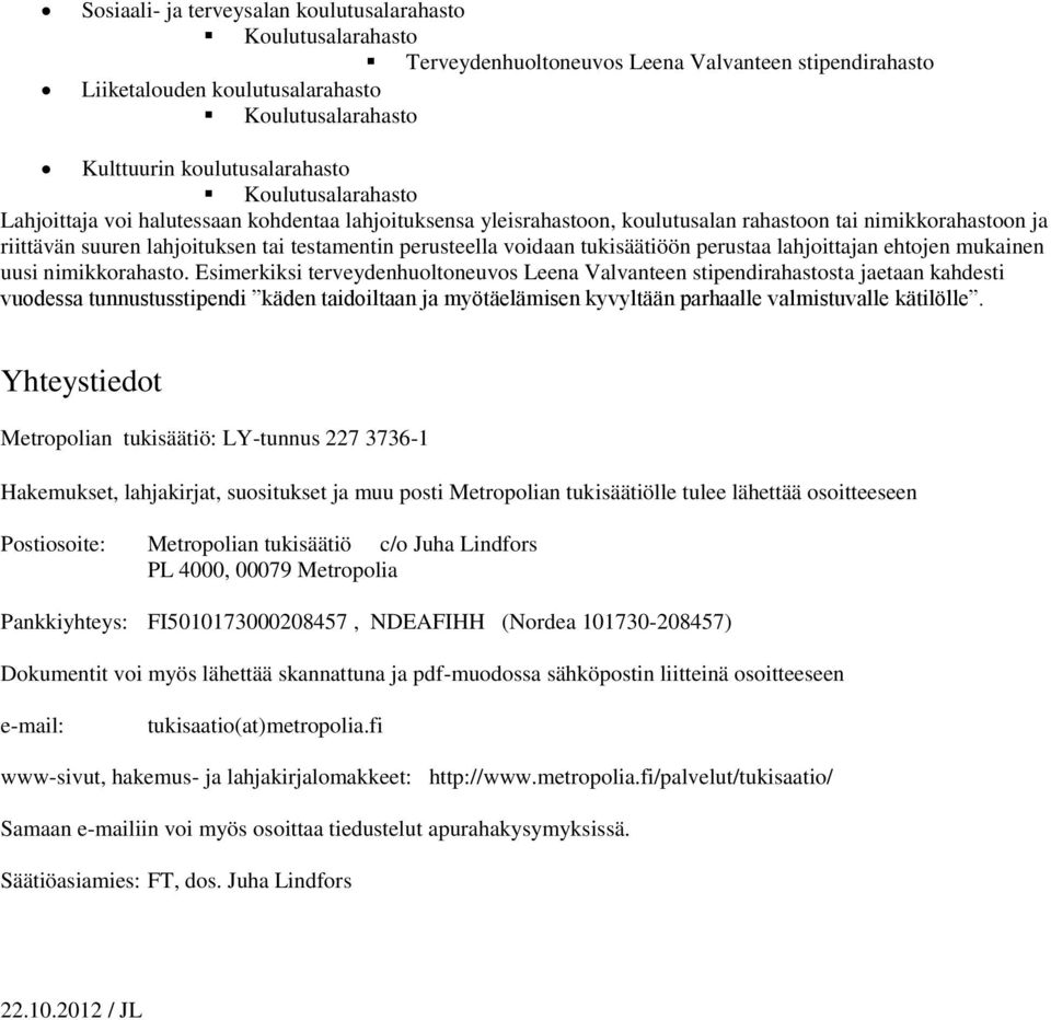 uusi nimikkorahasto.