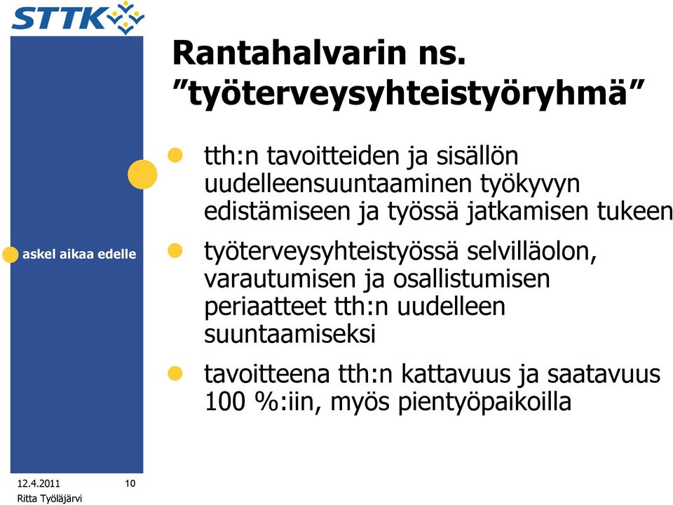 työkyvyn edistämiseen ja työssä jatkamisen tukeen työterveysyhteistyössä