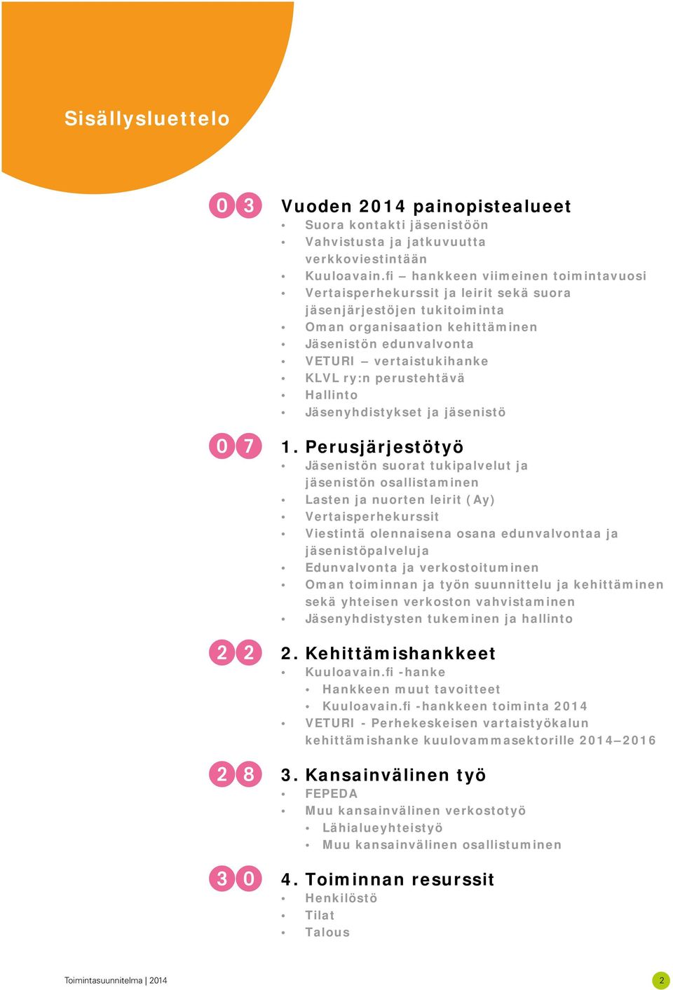 perustehtävä Hallinto Jäsenyhdistykset ja jäsenistö 1.