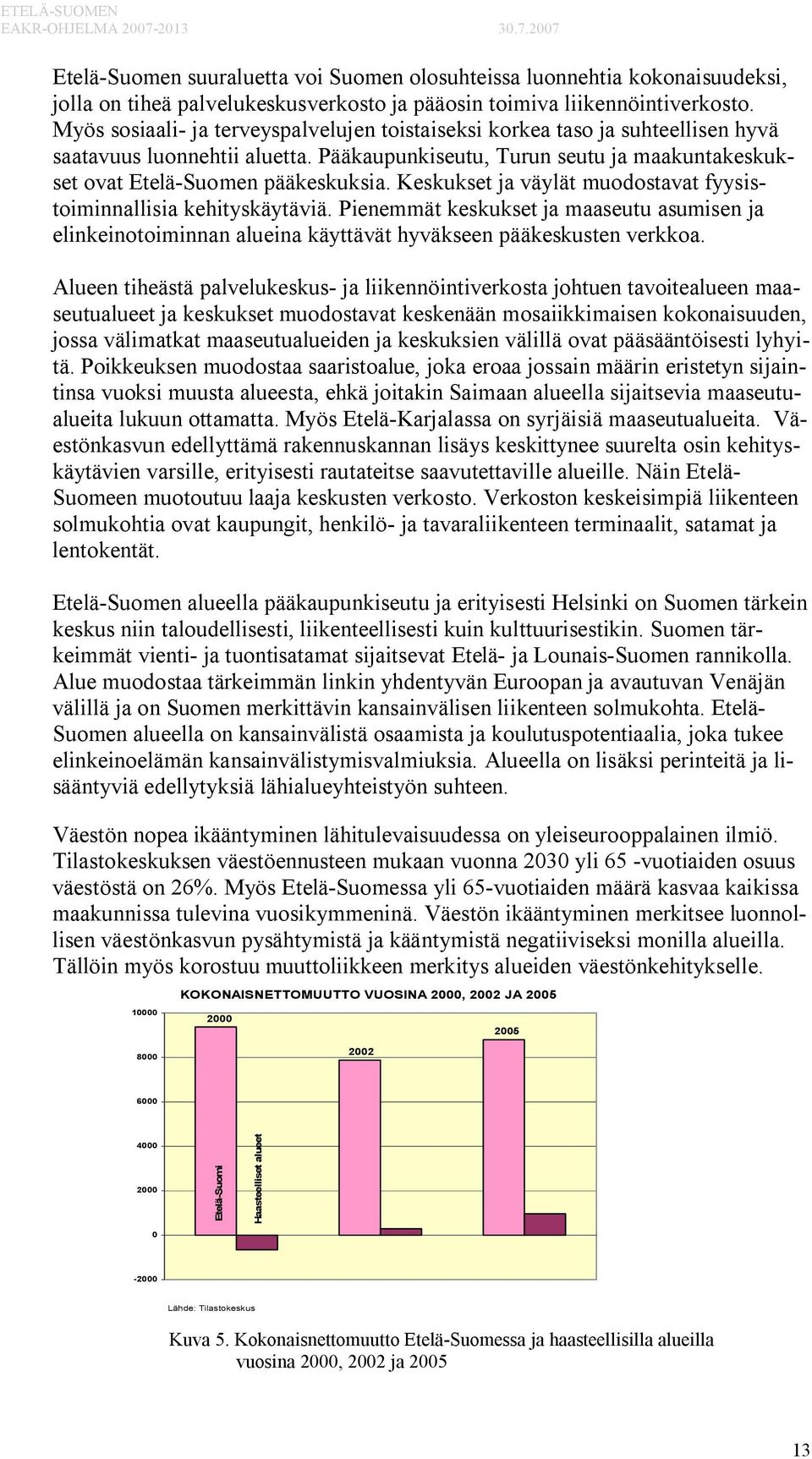 Keskukset ja väylät muodostavat fyysistoiminnallisia kehityskäytäviä. Pienemmät keskukset ja maaseutu asumisen ja elinkeinotoiminnan alueina käyttävät hyväkseen pääkeskusten verkkoa.