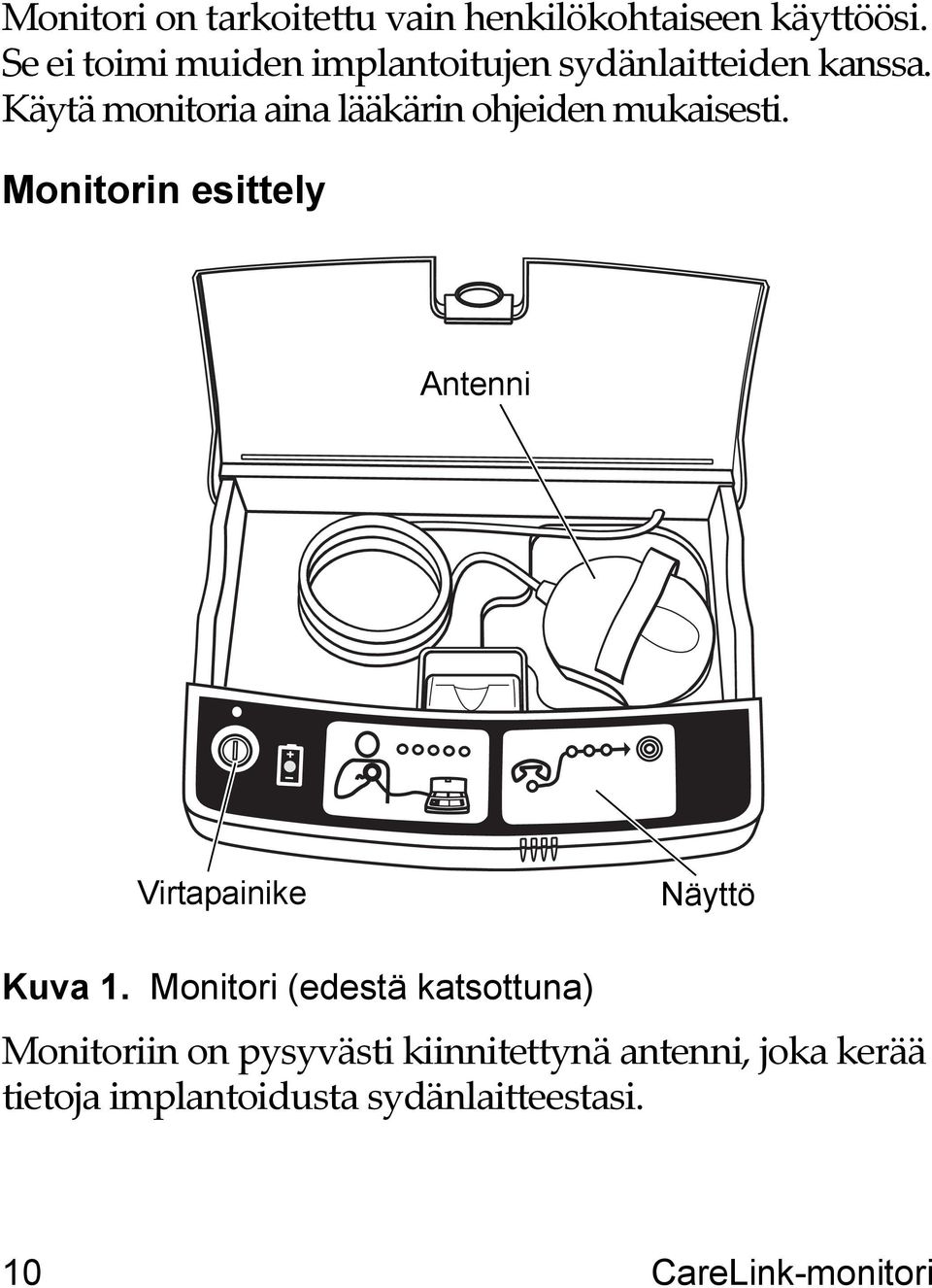 Käytä monitoria aina lääkärin ohjeiden mukaisesti.