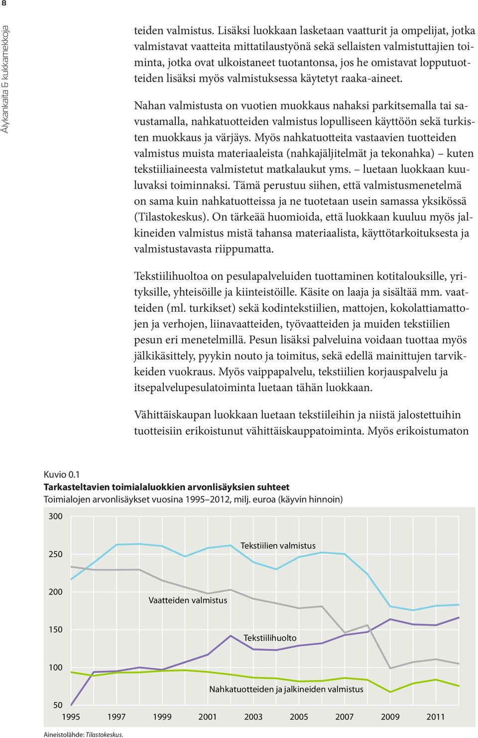 lopputuotteiden lisäksi myös valmistuksessa käytetyt raaka-aineet.