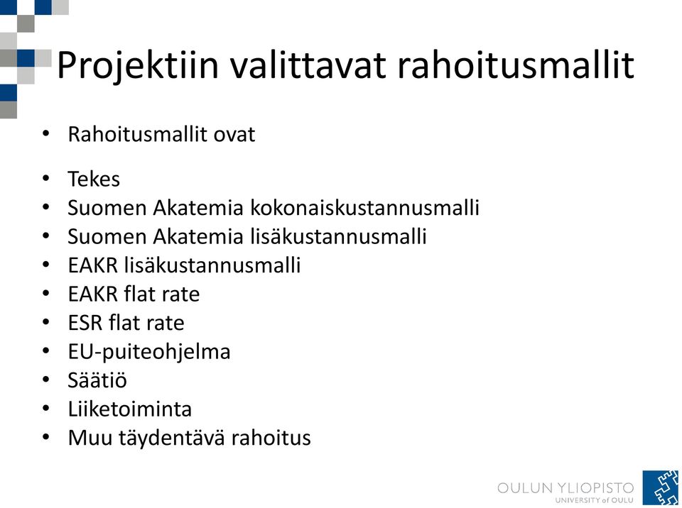 lisäkustannusmalli EAKR lisäkustannusmalli EAKR flat rate ESR