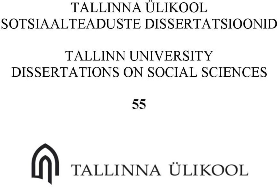 DISSERTATSIOONID TALLINN