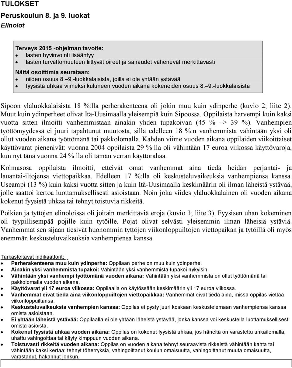 -luokkalaisista, joilla ei ole yhtään ystävää fyysistä uhkaa viimeksi kuluneen vuoden aikana kokeneiden osuus 8. 9.