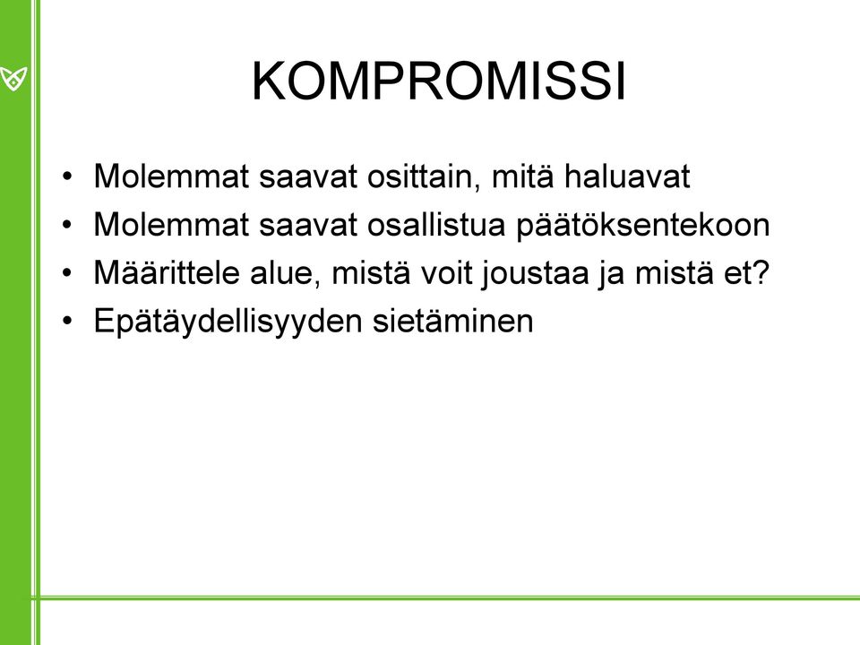 päätöksentekoon Määrittele alue, mistä