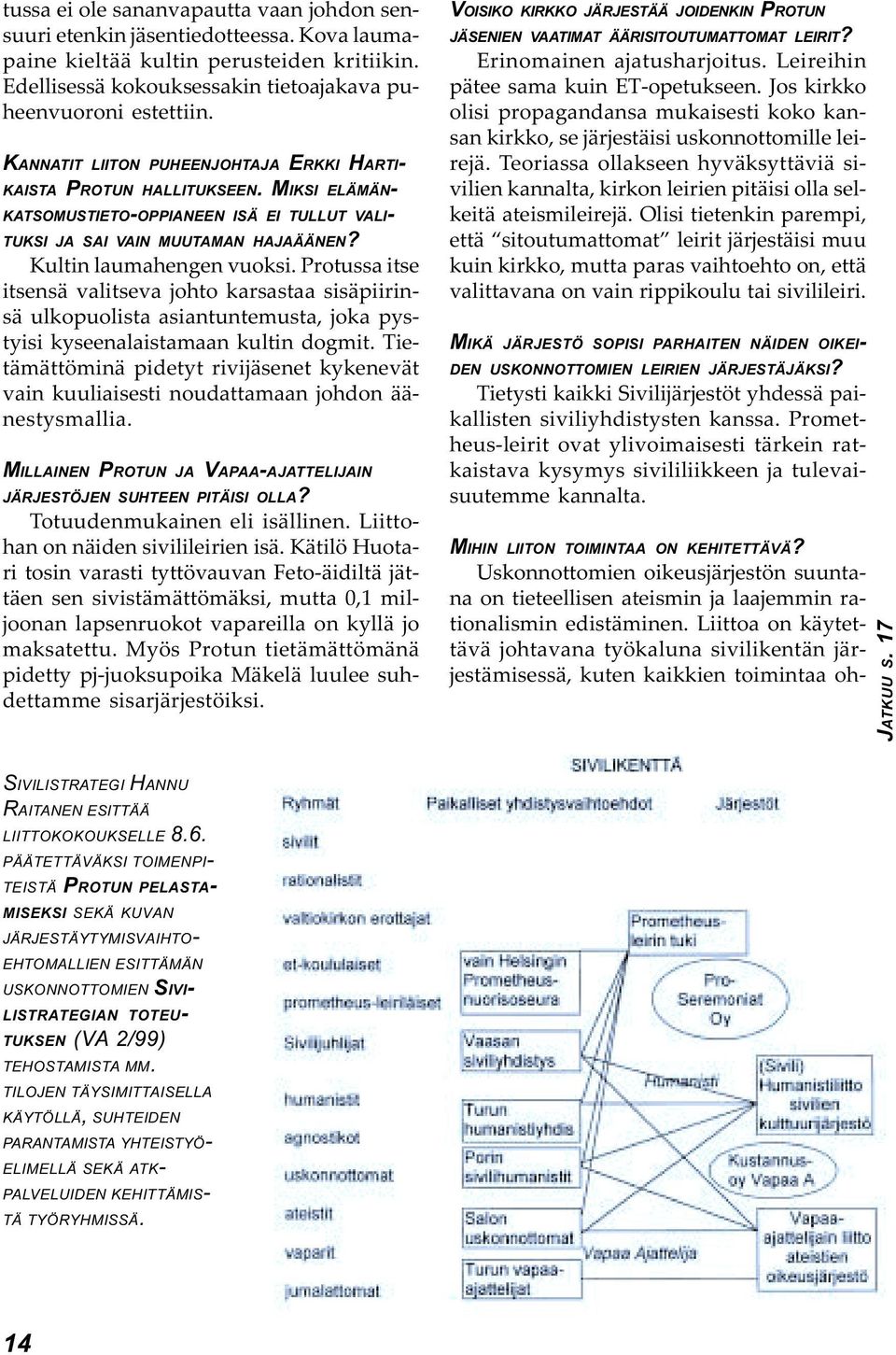 Kultin laumahengen vuoksi Protussa itse itsensä valitseva johto karsastaa sisäpiirinsä ulkopuolista asiantuntemusta, joka pystyisi kyseenalaistamaan kultin dogmit Tietämättöminä pidetyt rivijäsenet