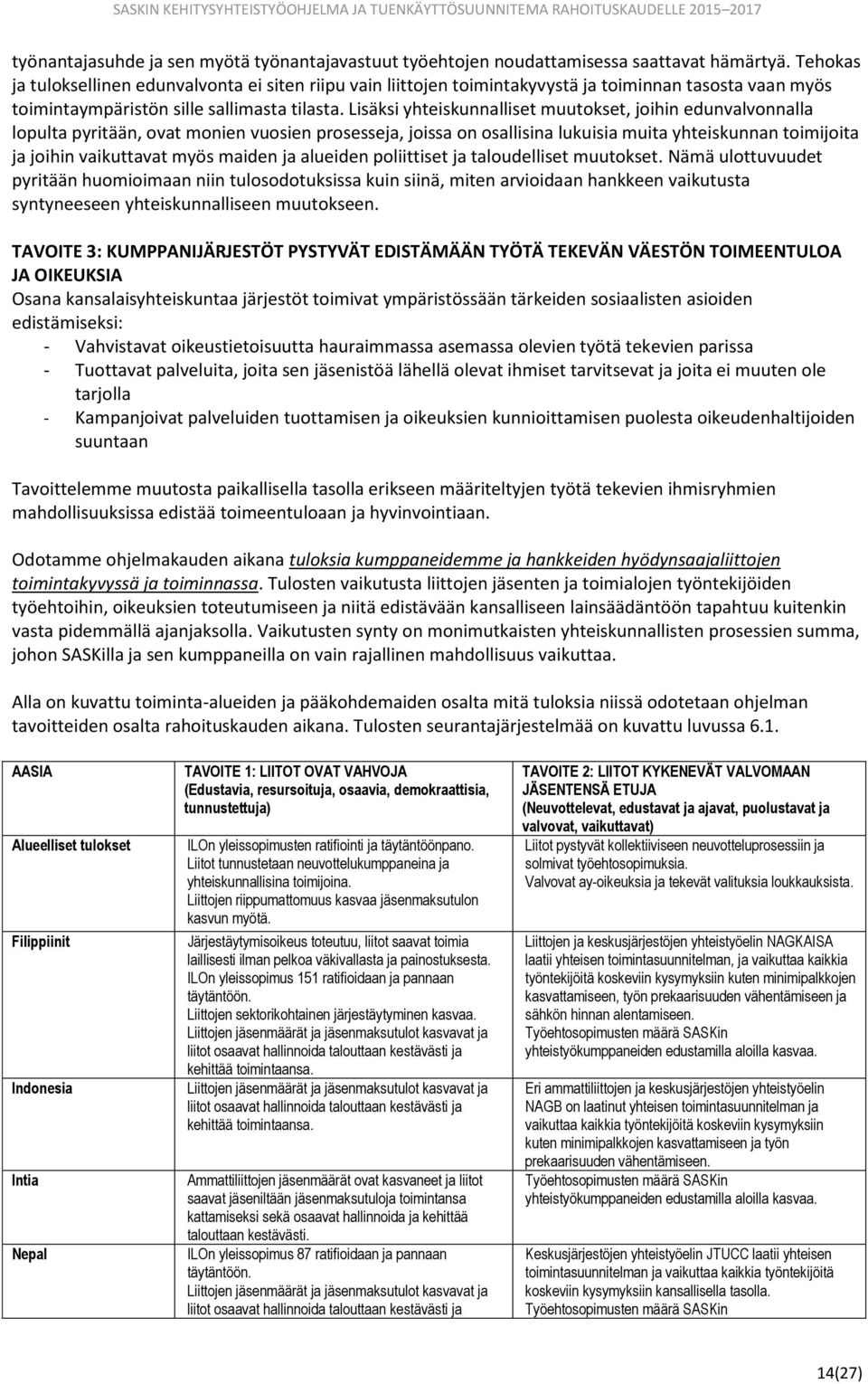 Lisäksi yhteiskunnalliset muutokset, joihin edunvalvonnalla lopulta pyritään, ovat monien vuosien prosesseja, joissa on osallisina lukuisia muita yhteiskunnan toimijoita ja joihin vaikuttavat myös