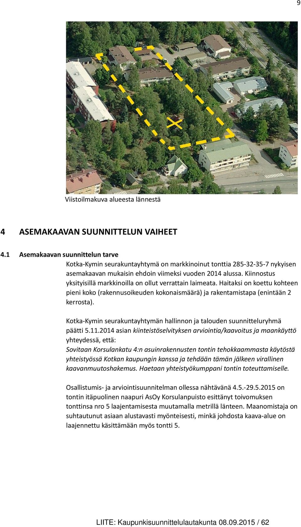 Kiinnostus yksityisillä markkinoilla on ollut verrattain laimeata. Haitaksi on koettu kohteen pieni koko (rakennusoikeuden kokonaismäärä) ja rakentamistapa (enintään 2 kerrosta).