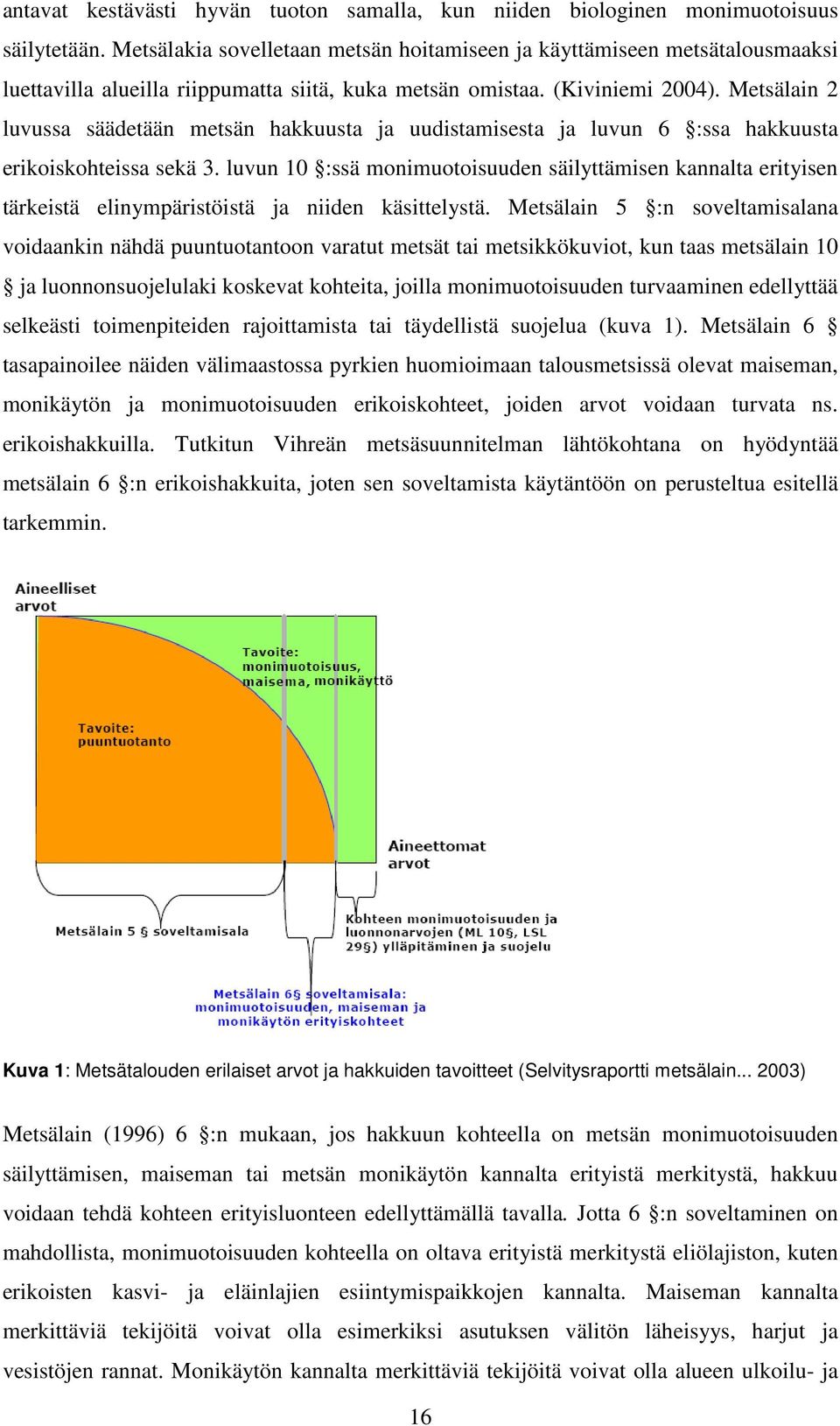 Metsälain 2 luvussa säädetään metsän hakkuusta ja uudistamisesta ja luvun 6 :ssa hakkuusta erikoiskohteissa sekä 3.