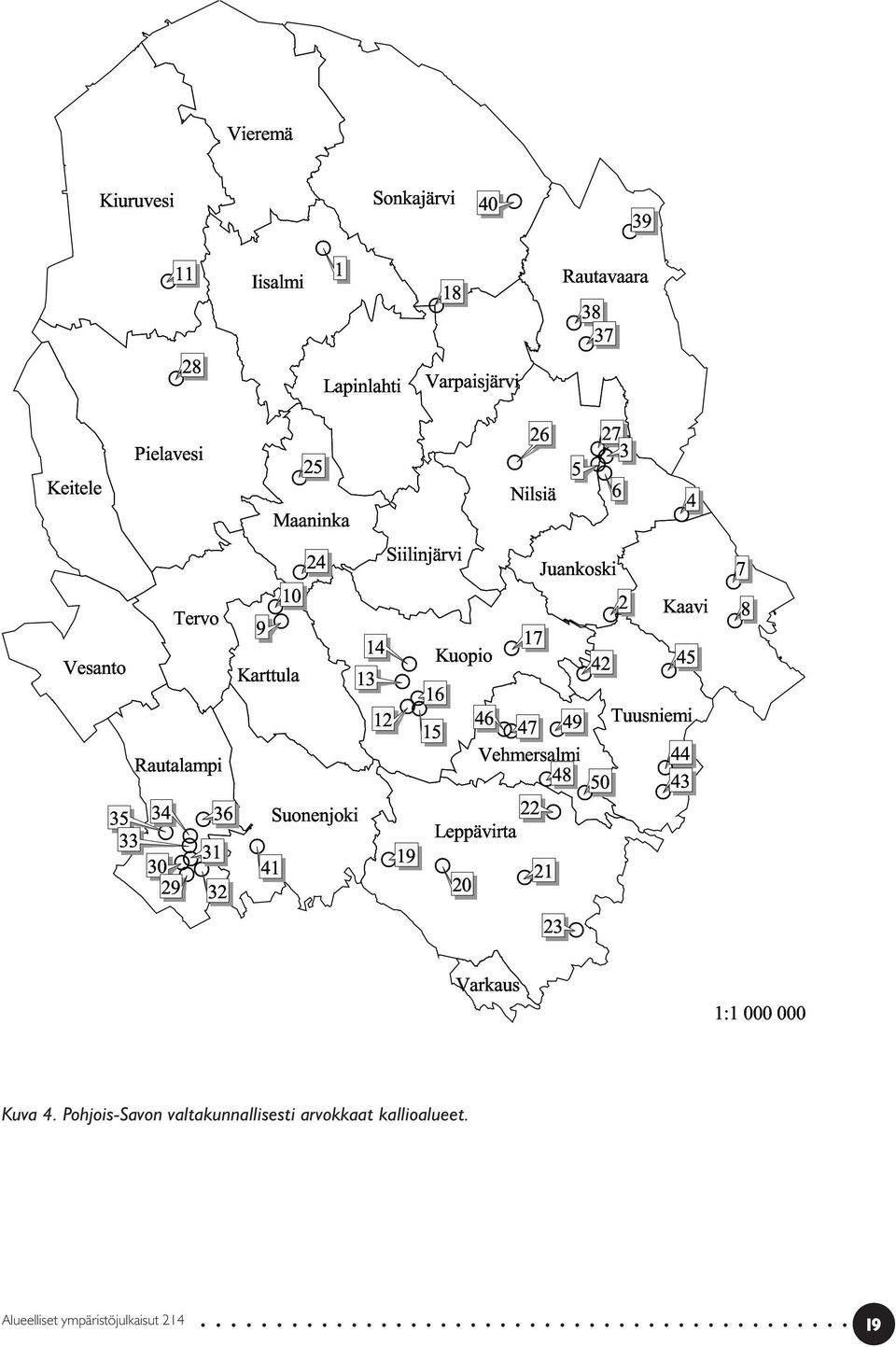 15 46 47 49 Tuusniemi Rautalampi Vehmersalmi 44 48 50 43 35 34 22 33 36 uonenjoki Leppävirta 30 31 41 19 29 21 32 20 23