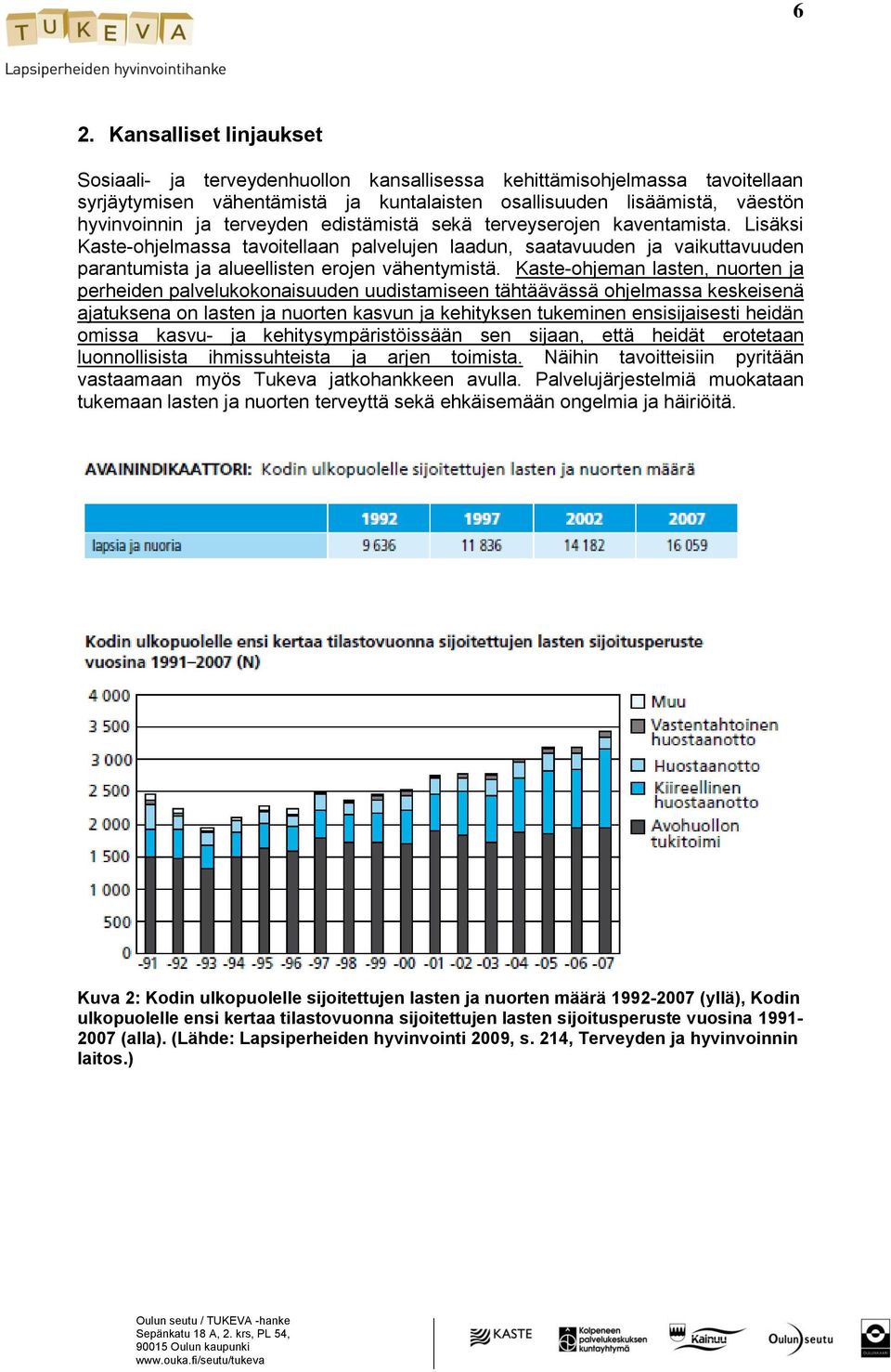 Kaste-ohjeman lasten, nuorten ja perheiden palvelukokonaisuuden uudistamiseen tähtäävässä ohjelmassa keskeisenä ajatuksena on lasten ja nuorten kasvun ja kehityksen tukeminen ensisijaisesti heidän