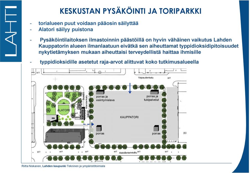 eivätkä sen aiheuttamat typpidioksidipitoisuudet nykytietämyksen mukaan aiheuttaisi terveydellistä haittaa ihmisille