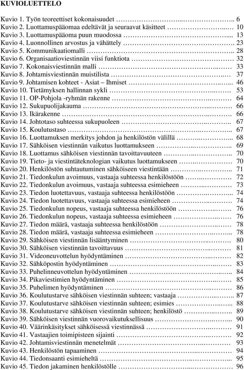 Johtamisviestinnän muistilista.. 37 Kuvio 9. Johtamisen kohteet - Asiat Ihmiset..... 46 Kuvio 10. Tietämyksen hallinnan sykli... 53 Kuvio 11. OP-Pohjola -ryhmän rakenne.. 64 Kuvio 12.