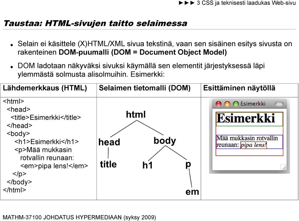 ylemmästä solmusta alisolmuihin.