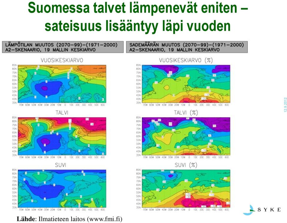 sateisuus lisääntyy läpi